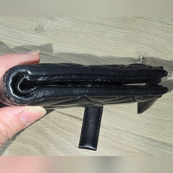 Kurt Geiger London Quilted Leather Wallet Black Zip Card Holder Kensington Style - Picture 10 of 11